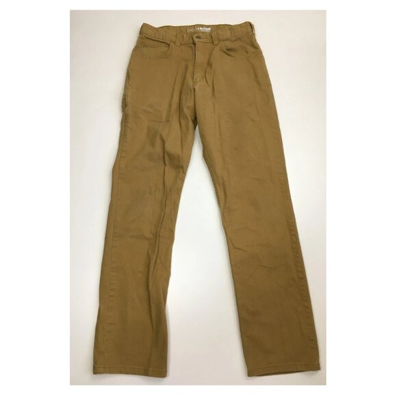CARHARTT Beige Brown Relaxed Fit Rugged Flex Canvas 5 Pocket Work Pant Jeans